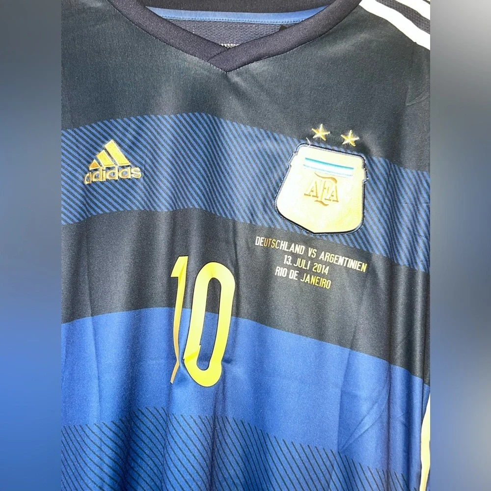 Messi‎ Argentina 2014 WORLD CUP FINAL Away Soccer Jersey - NWT ⚽️🔥 - Picture 4 of 6
